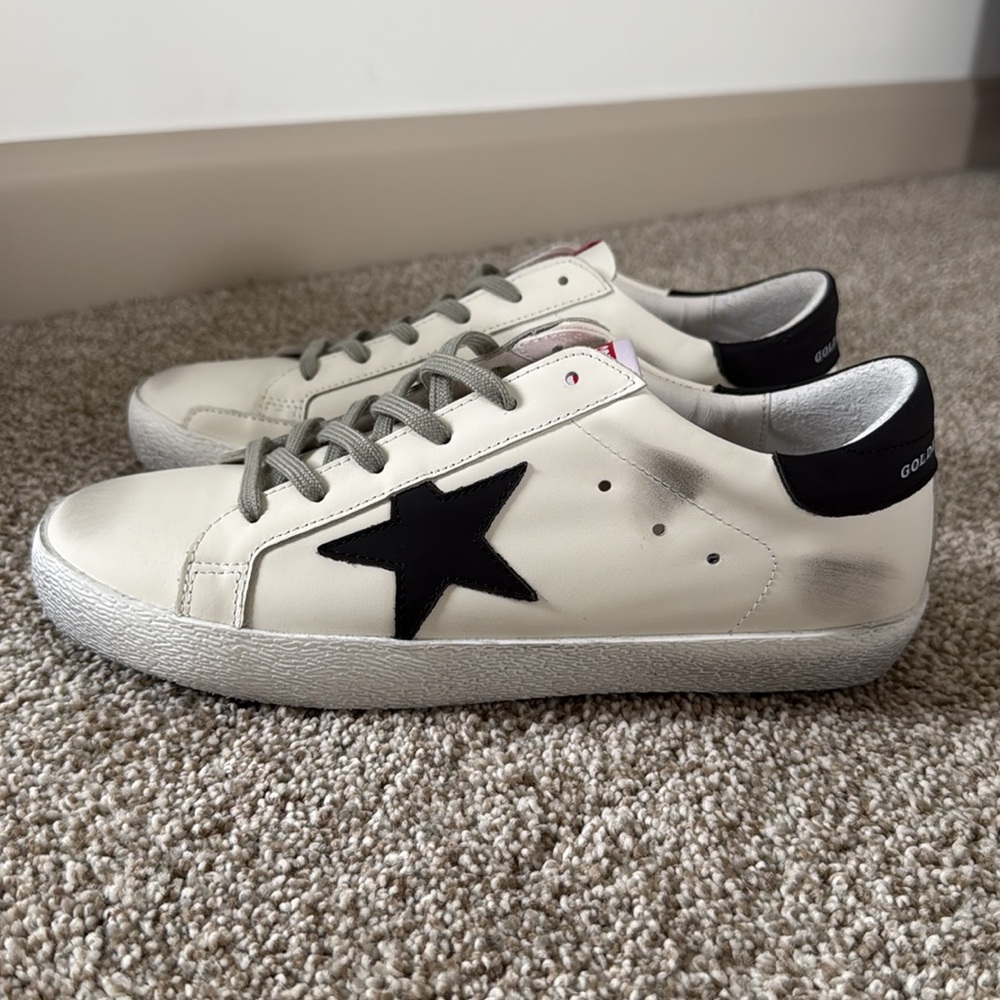 White and Black Distressed Star Sneaker Women’s 40 - Picture 4 of 6